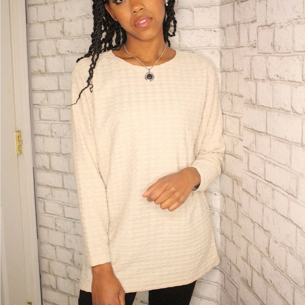 Textured Long Sleeve Sweater
